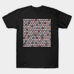 Valentines Hearts- Gray Background T-Shirt